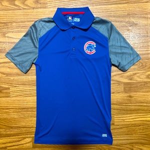 MLB TX3 Cool Chicago Cubs Mens Polo Shirt Blue Size Small